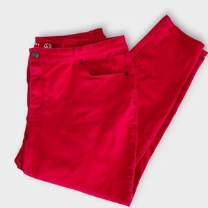 W62 Womens Jeans Sz 22 Red Stretch Denim Slims Ankle Comfort Curvy